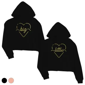 Big Little Line Heart-GOLD Womens Crop Hoodie Heartfelt Rich Cool