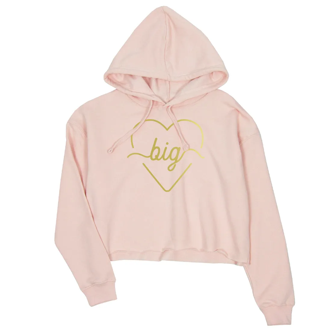 Big Little Line Heart-GOLD Womens Crop Hoodie Heartfelt Rich Cool