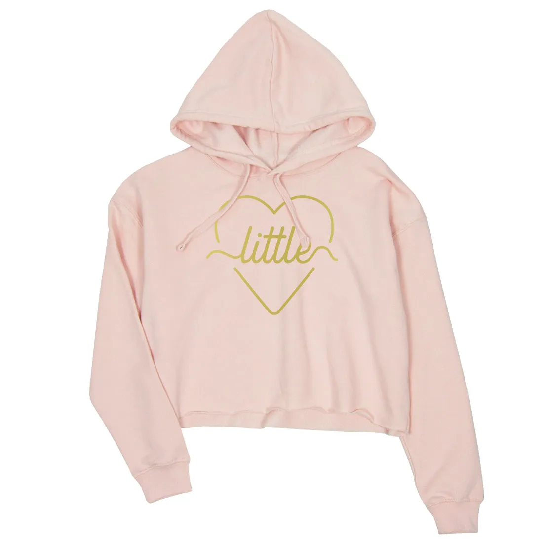 Big Little Line Heart-GOLD Womens Crop Hoodie Heartfelt Rich Cool