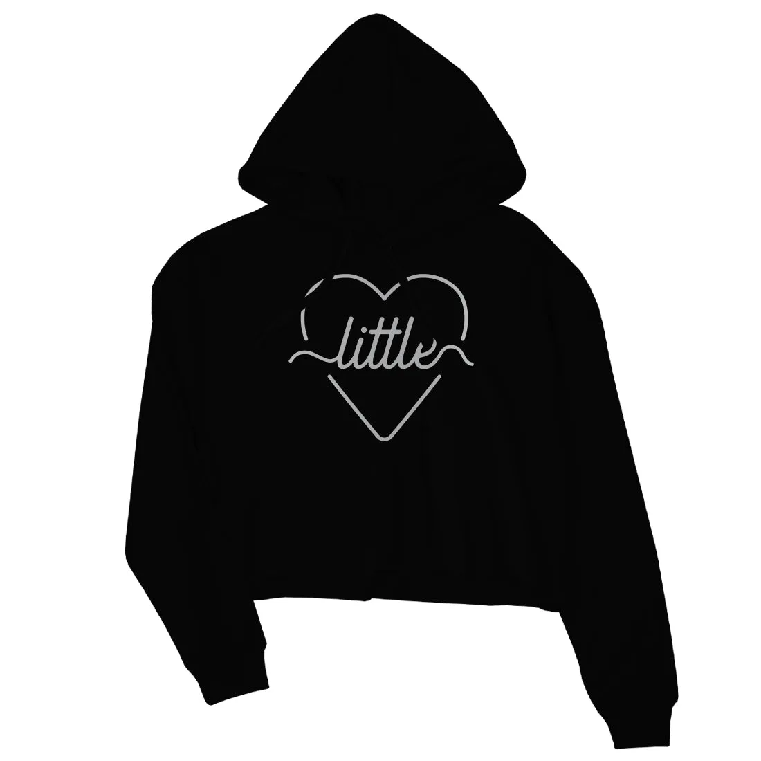 Big Little Line Heart-SILVER Womens Crop Hoodie Modern Greek Life