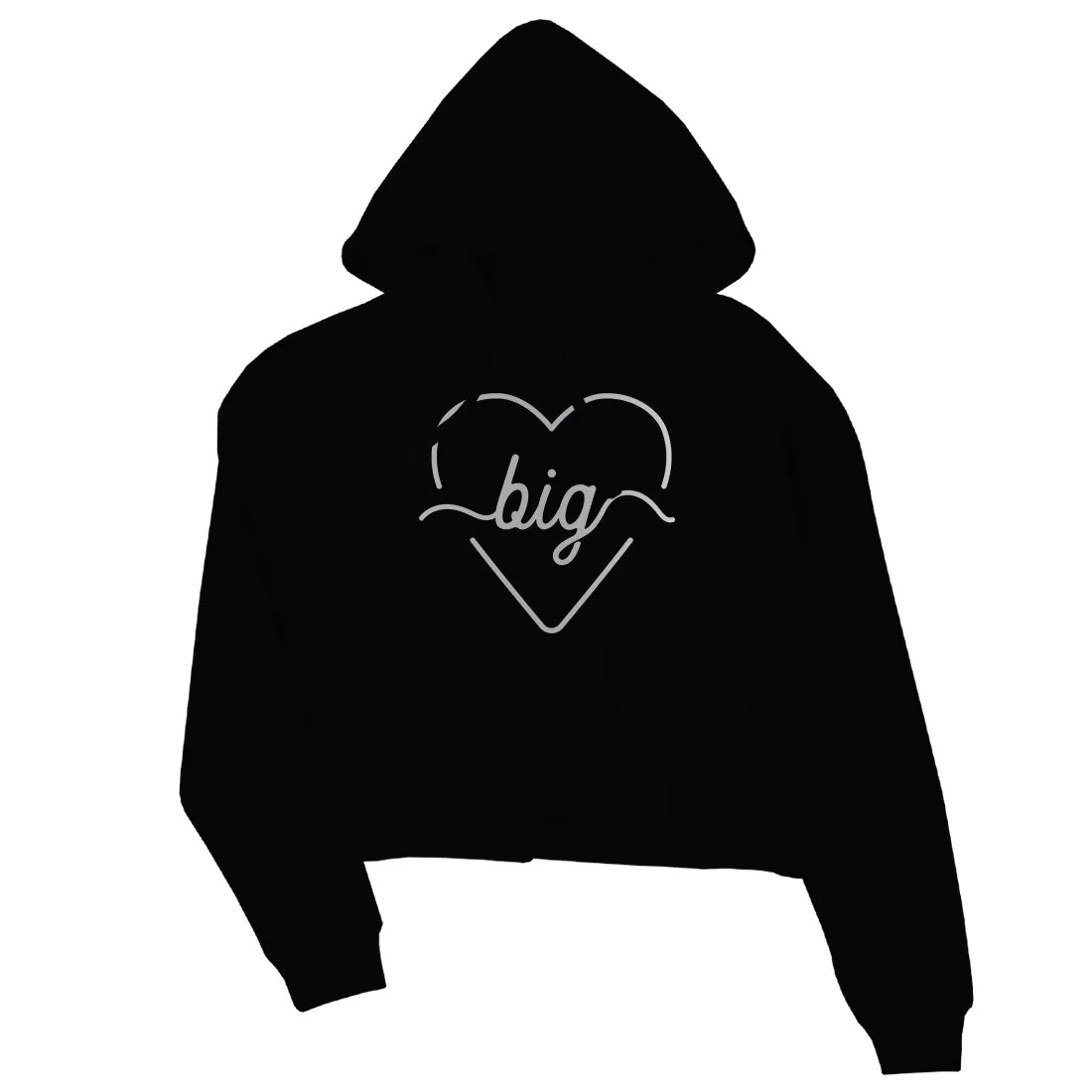 Big Little Line Heart-SILVER Womens Crop Hoodie Modern Greek Life