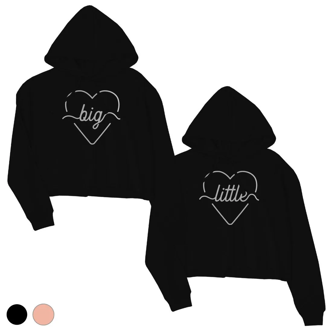 Big Little Line Heart-SILVER Womens Crop Hoodie Modern Greek Life