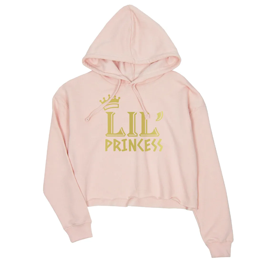 Big Little Princesss-GOLD Womens Crop Hoodie Beautfiul Lovely Gifts