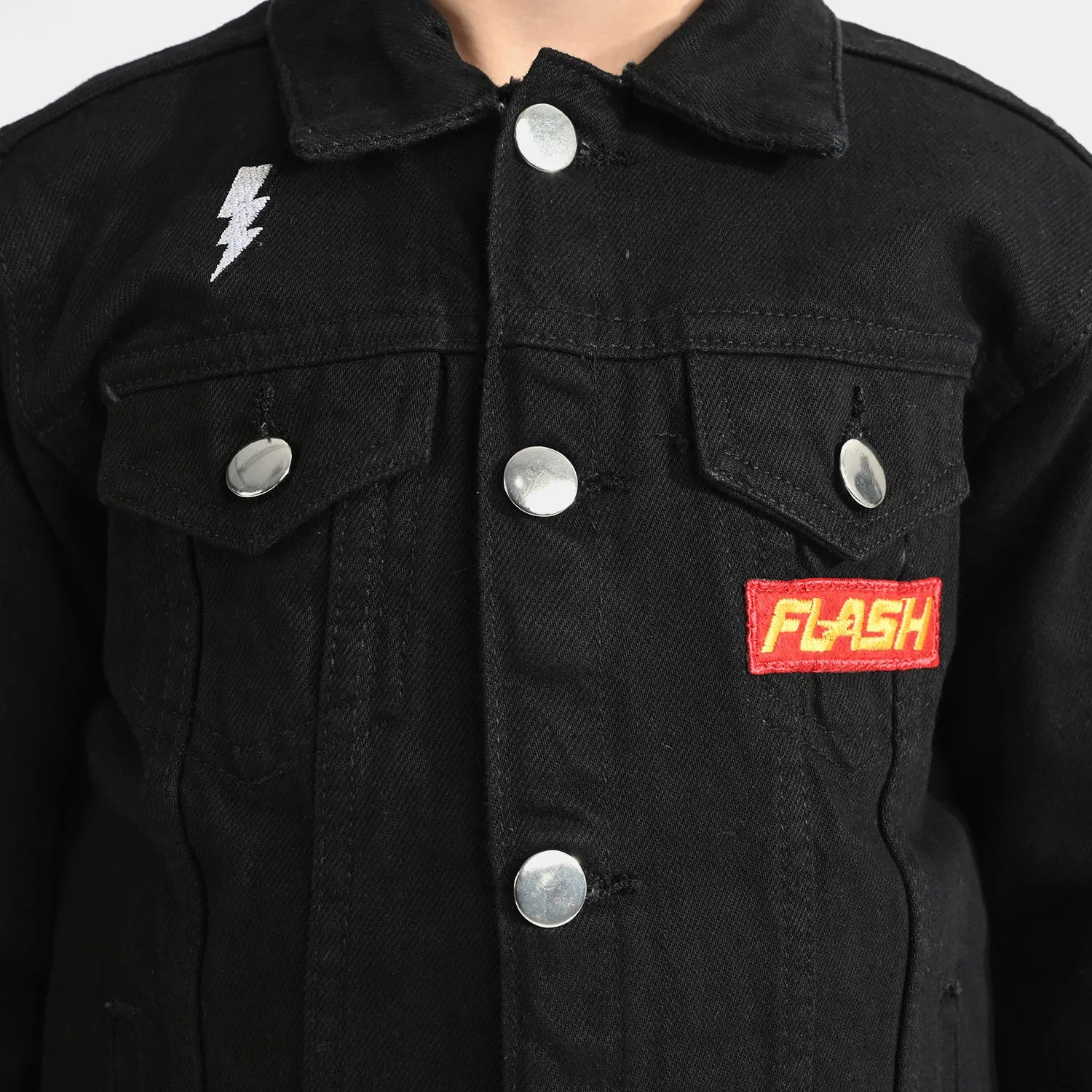 Boys Denim Rigid Jacket Flash-BLACK