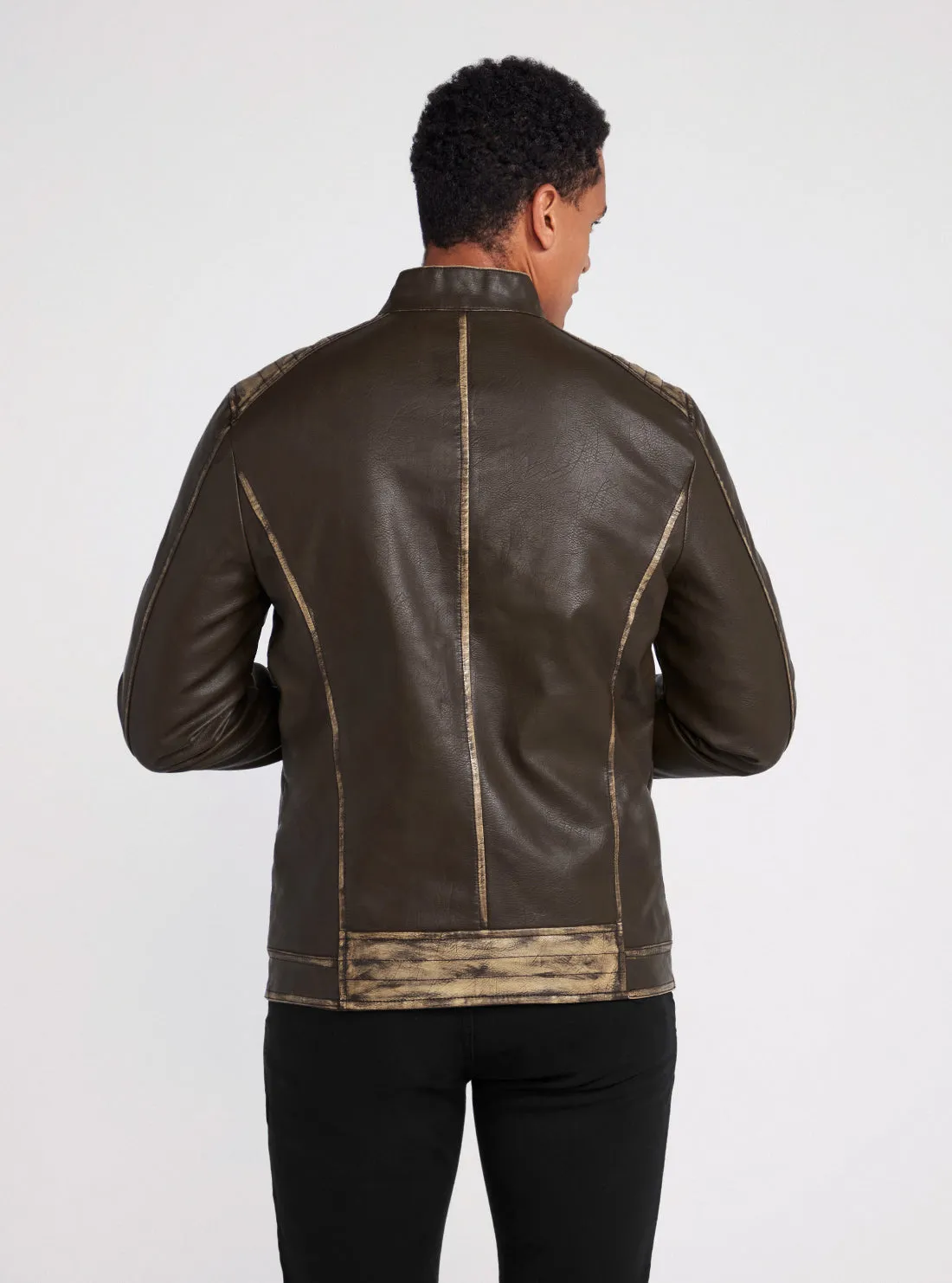 Dark Brown Washed Leather Jacket