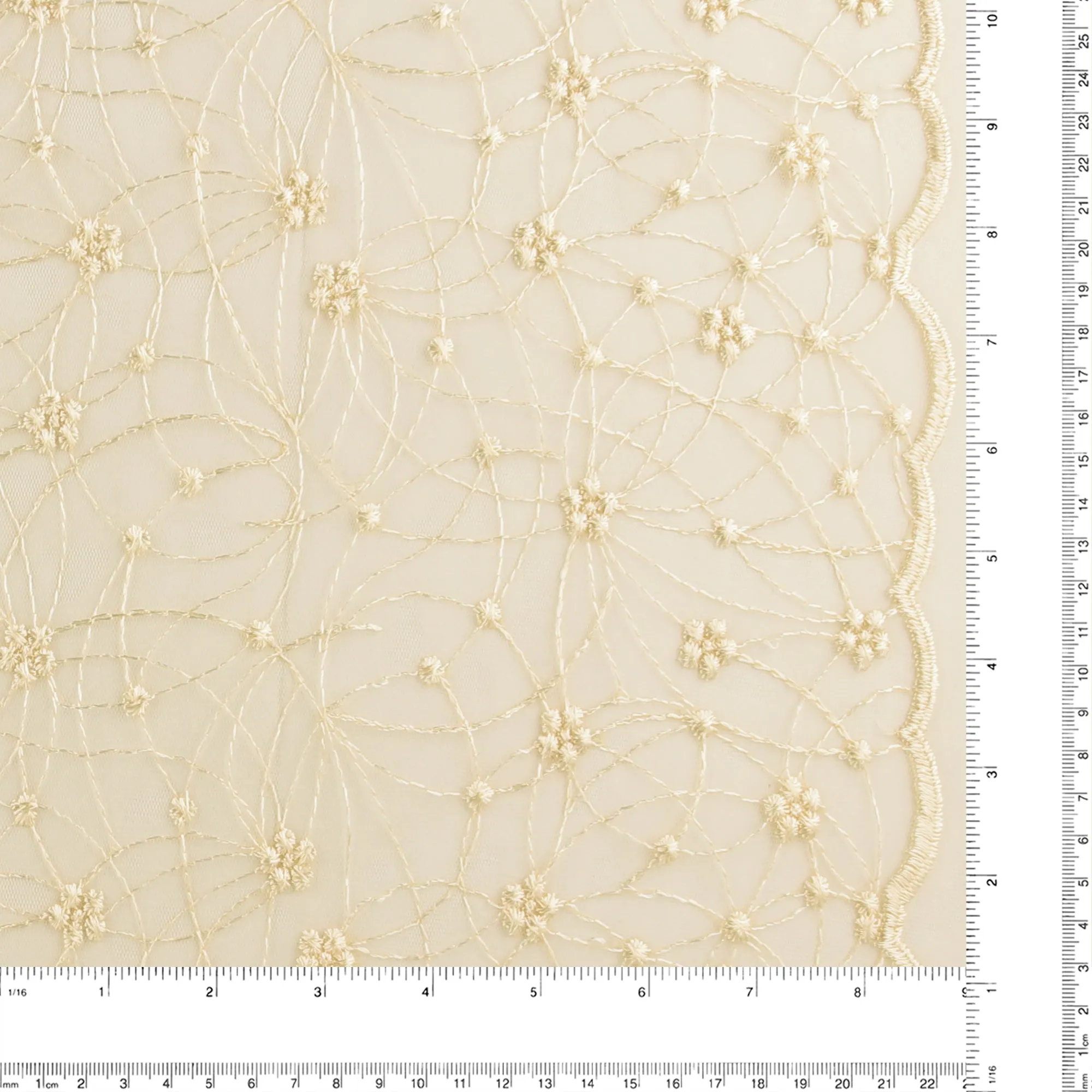 Embroidered Mesh With Sequins - BRIGITTE - 019 - Cream