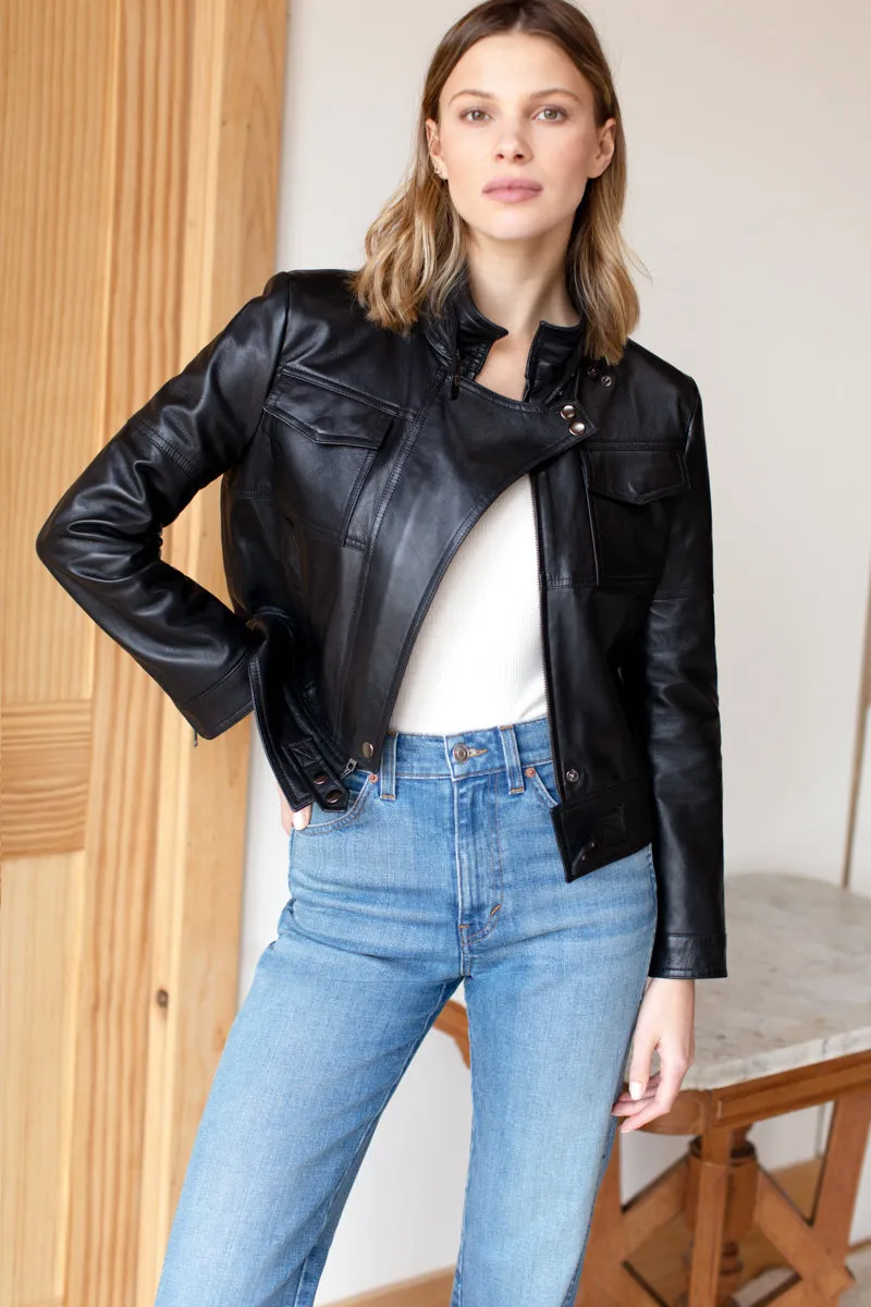 Emerson Fry Black Leather Biker Jacket