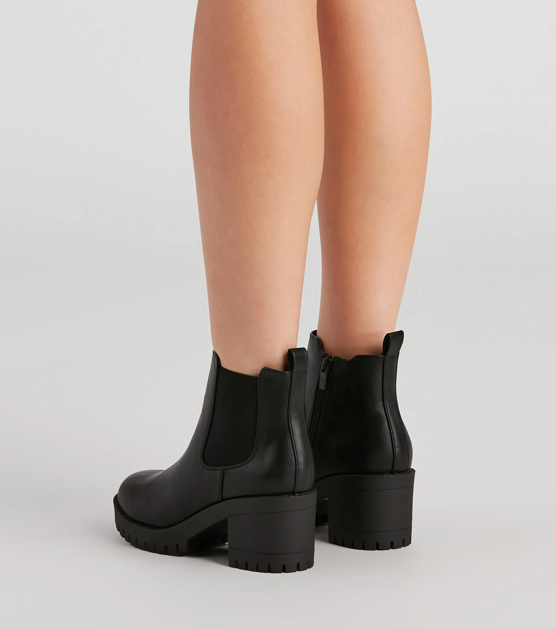 Femme Edge Platform Lug Booties