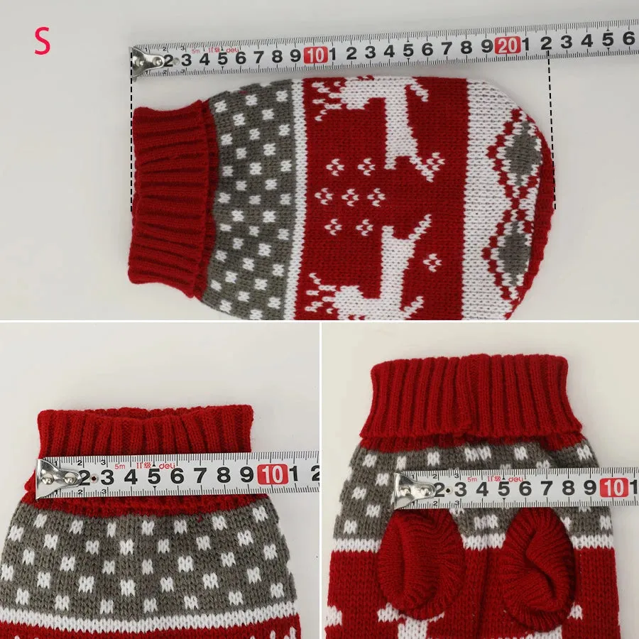 Festive Pet Sweaters for Dogs and Cats - Maroon Elk Design