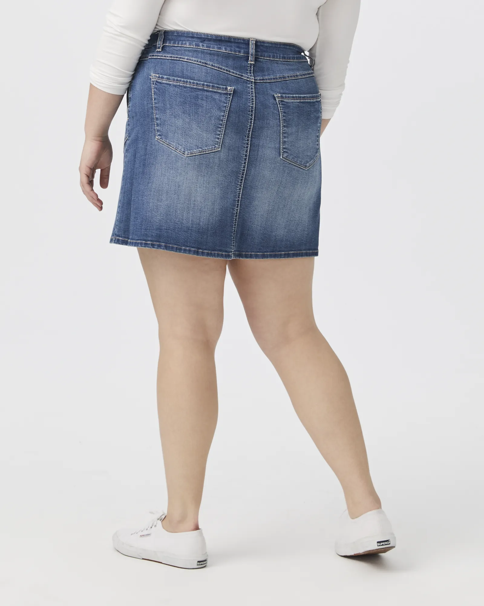 Frida Button-Front Jean Skirt | Medium Wash