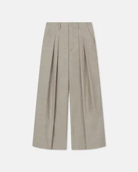 Nils - Pleated Twill Suiting Wide-Leg Pants - Taupe