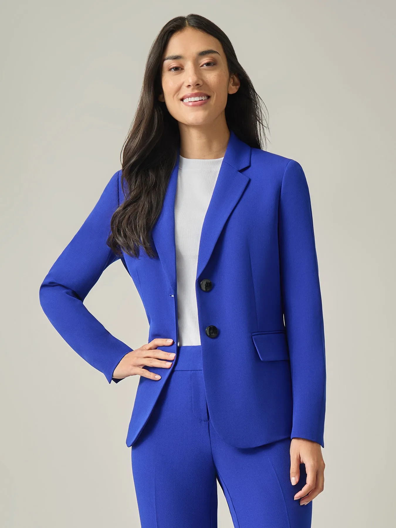 Plus Two-Button Jacket, Iconic Stretch Crepe