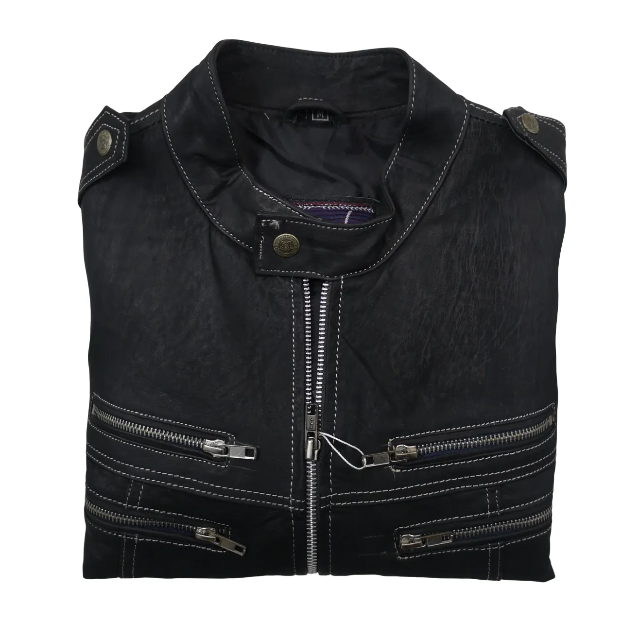 POINT Leather Black Biker  Jacket