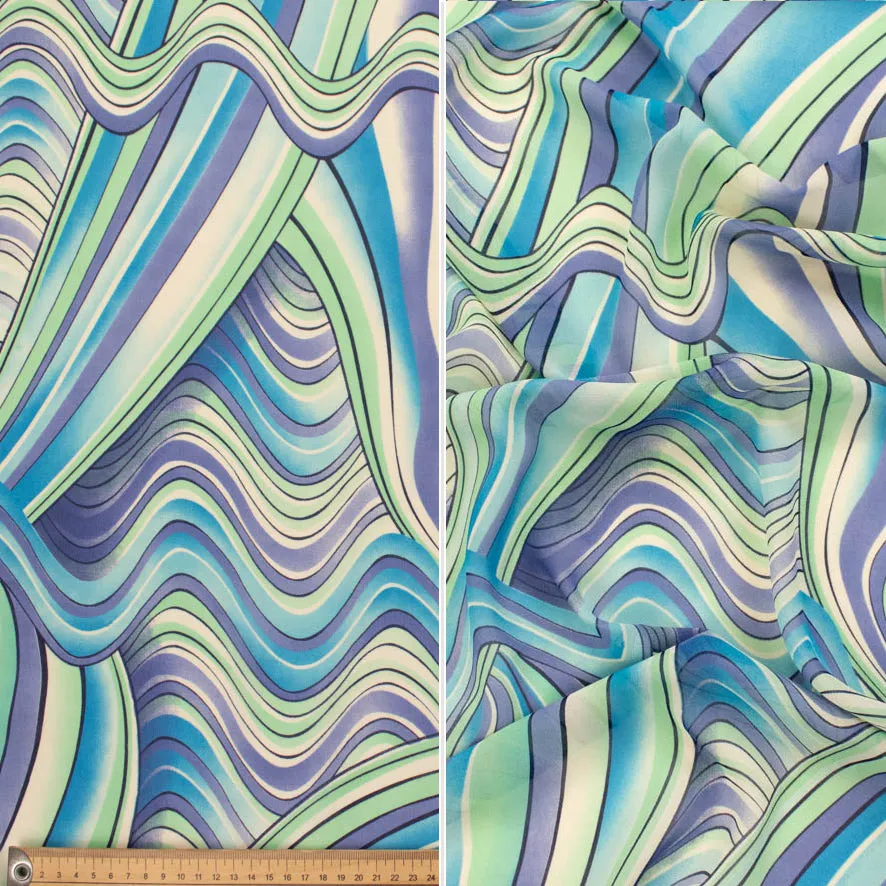 Printed Chiffon Hawaii Wave