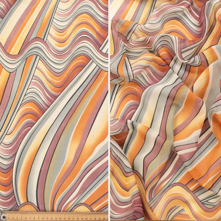 Printed Chiffon Hawaii Wave