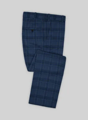 Reda Vale Blue Checks Wool Pants