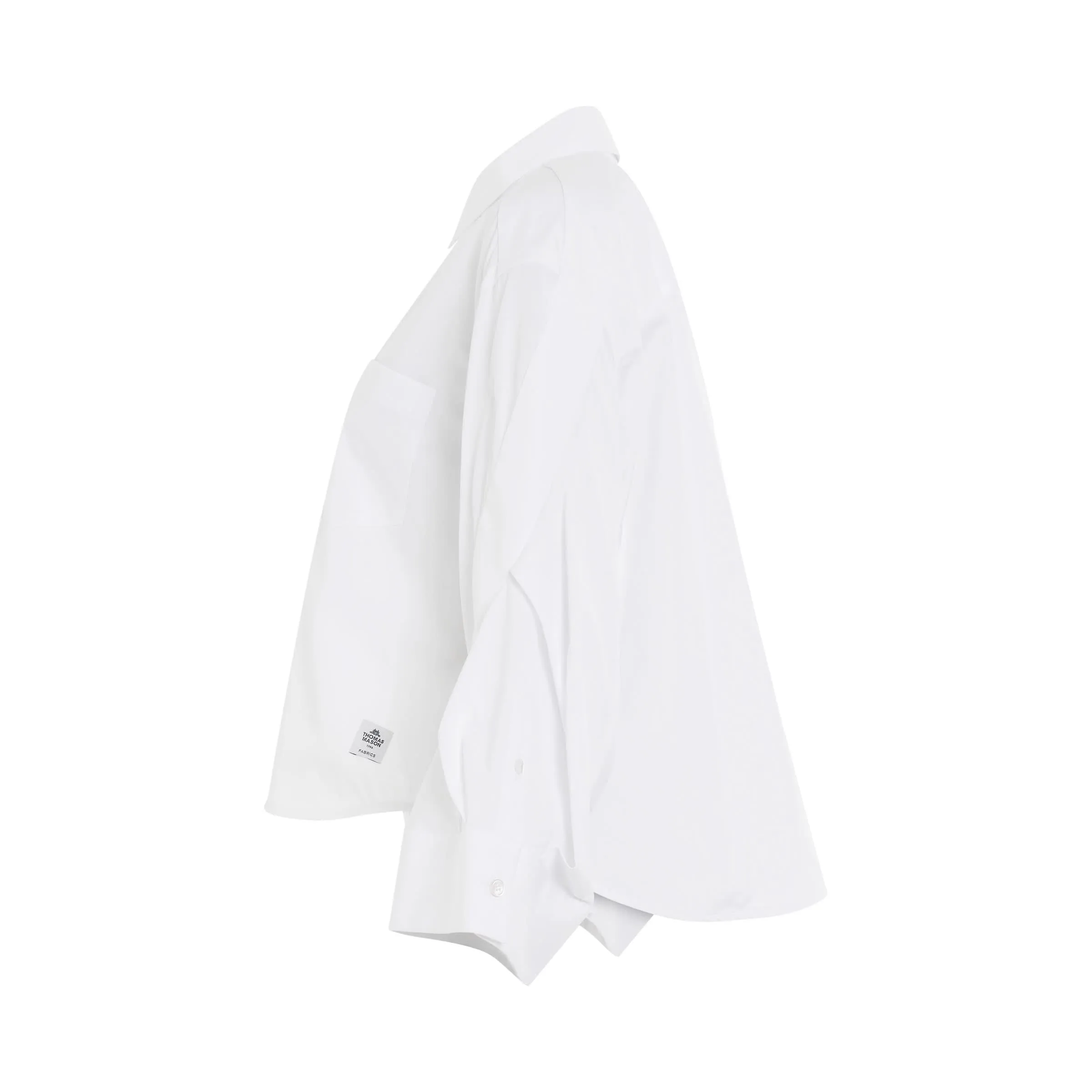 Thomas Mason Cotton Poplin Shirt in Off White