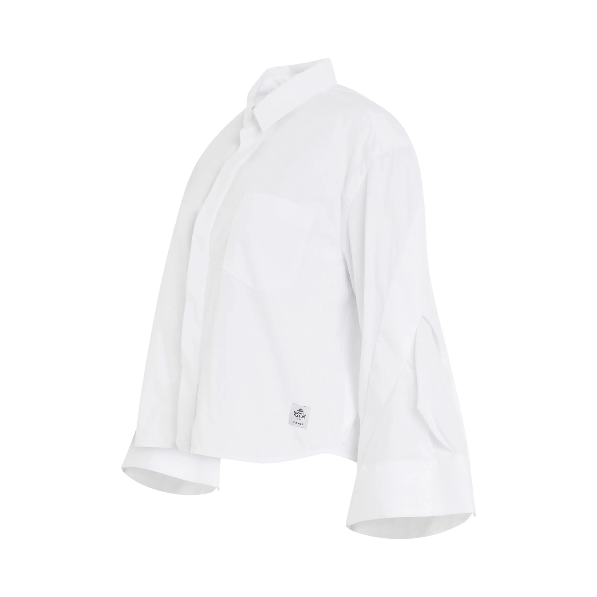 Thomas Mason Cotton Poplin Shirt in Off White