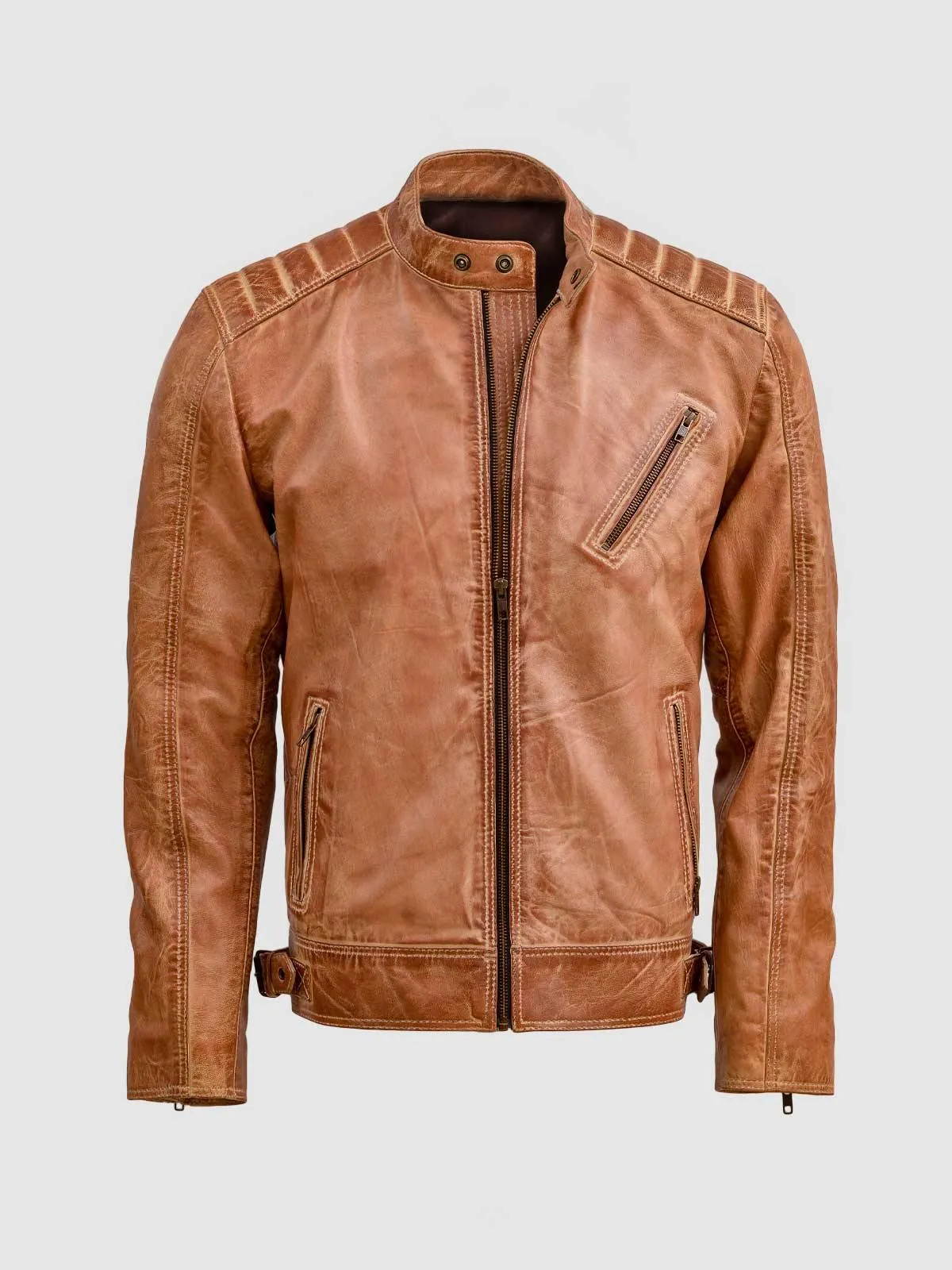 Waxed Tan Leather Jacket