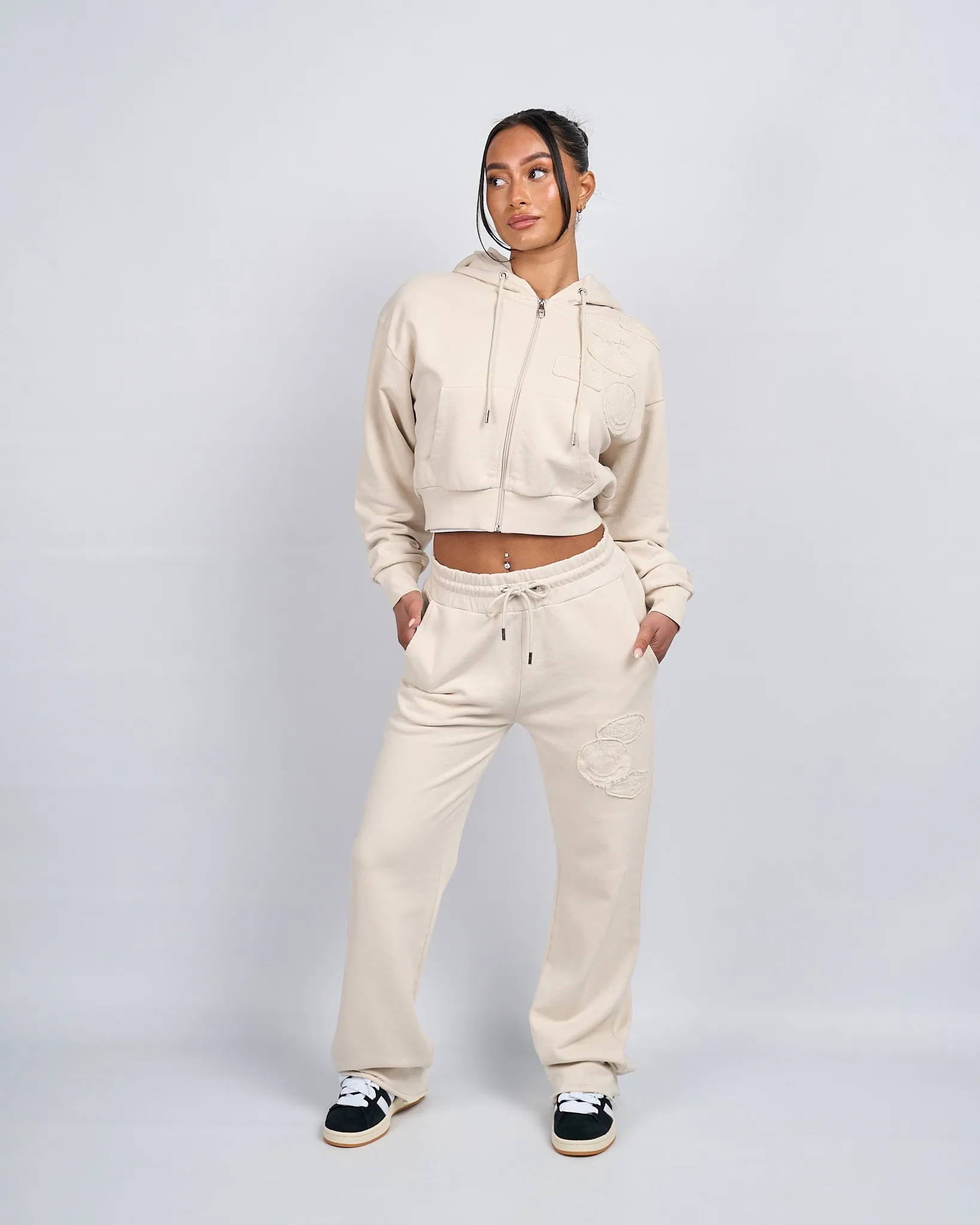 Womens Stone OG Badge Raw Joggers