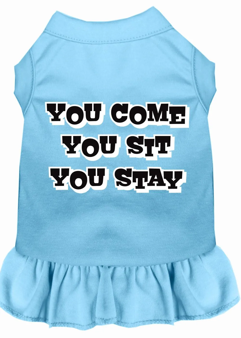 You Come, You Sit, You Stay Screen Print Dress Baby Blue Sm (10)